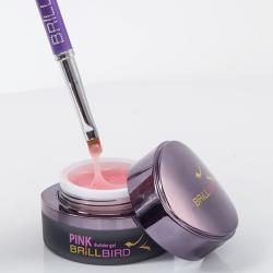 BRILLBIRD Pink Gel - Milky tejes pink - enyhén fedo rózsaszín muköröm építo zselé 5ml TPO FREE
