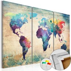 Artgeist Kép parafán - Rainbow Map [Cork Map] 60x40