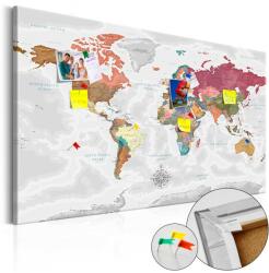 Artgeist Kép parafán - Travel Around the World [Cork Map] Parafa világtérkép - vászonkép 90x60