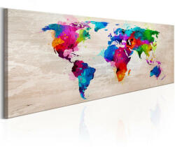Artgeist Kép - falitérkép - World Map: Finesse of Colours Világtérkép 150x50