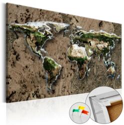 Artgeist Kép parafán - Wild World [Cork Map] Parafa világtérkép - vászonkép 90x60