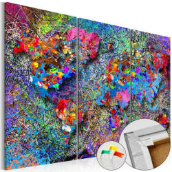 Artgeist Kép parafán - Colourful Whirl [Cork Map] 90x60