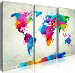 Artgeist Kép - falitérkép - World Map: An Explosion of Colors Világtérkép 120x80