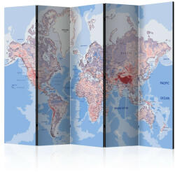 Artgeist Paraván térkép - Room divider - World map Világtérkép 225x172