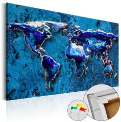 Artgeist Kép parafán - Cobalt Immersion [Cork Map] Parafa világtérkép - vászonkép 120x80