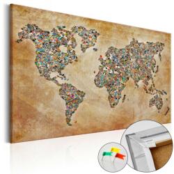 Artgeist Kép parafán - Postcards from the World [Cork Map] Parafa világtérkép - vászonkép 120x80