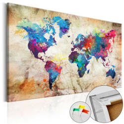 Artgeist Kép parafán - World Map: Urban Style [Cork Map] 90x60