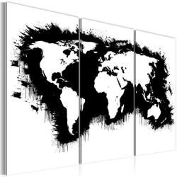 Artgeist Kép - falitérkép - Monokróm map of the World Világtérkép 90x60
