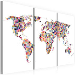 Artgeist Kép - falitérkép - Map of the World - pixels Világtérkép 90x60