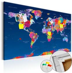 Artgeist Kép parafán - World Map: Artistic Fantasy Parafa világtérkép - vászonkép 90x60
