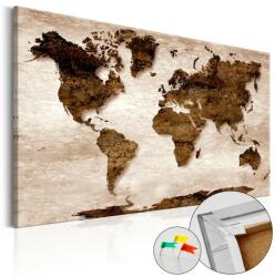 Artgeist Kép parafán - The Brown Earth [Cork Map] Parafa világtérkép - vászonkép 60x40