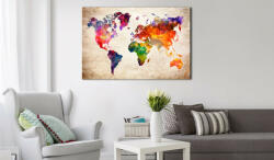 Artgeist Kép parafán - Colourful Universe [Cork Map] 90x60