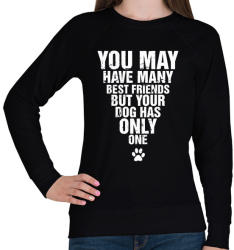 printfashion A kutyádnak csak egy barátja van! - Női pulóver - Fekete (982061)
