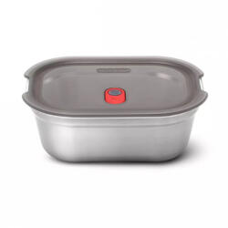 black+blum Кутия за храна Black+Blum Meal Prep FBSS-BX-L017, 1.2 l, Правоъгълна, Подходяща за фурна, Без BPA, Неръждаема стомана, Сив/Червен (FBSS-BX-L017)