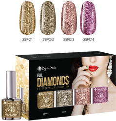 Crystal Nails Full Diamonds 3 STEP CrystaLac készlet (4x4ml)