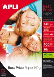 APLI Fotópapír, tintasugaras, A4, 140 g, fényes, APLI "Best Price (LEAA11804) - irodaoutlet