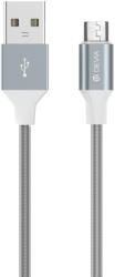 DEVIA Cablu MicroUSB Devia Gracious Gray (1m, impletitura textila) (DVGRAMICROGR)