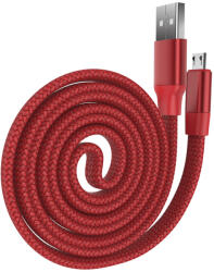 DEVIA Cablu MicroUSB Devia Ring Red (0.8m, impletitura nylon, 2.4A) (DVCRMURD)