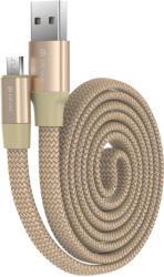 DEVIA Cablu MicroUSB Devia Ring Champagne Gold (0.8m, impletitura nylon, 2.4A) (DVCRMUCG)