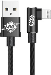 Baseus Cablu Lightning Baseus MVP Elbow USB Black (2m, output 1.5A, unghi 90, impletitura nylon) (CALMVP-A01)
