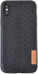 Meleovo Carcasa iPhone X / XS Meleovo Python Black (textura croco, margini flexibile) (MLVPYTIPHXBK)