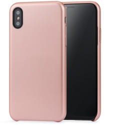 Meleovo Carcasa iPhone X / XS Meleovo Pure Gear II Rose Gold (culoare metalizata fina, interior piele intoar (MLVPG2IPHXRG)