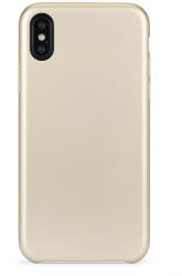 Meleovo Carcasa iPhone X / XS Meleovo Pure Gear II Gold (culoare metalizata fina, interior piele intoarsa) (MLVPG2IPHXGD)