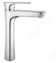 FERRO Algeo Square MAGASÍTOTT / MAGAS dizájn / design szögletes design egykaros króm kerámiabetétes álló mosdó csaptelep / BAQ2L