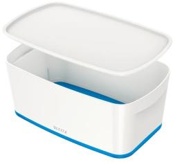 LEITZ Tároló doboz, fedővel, kicsi, LEITZ "MyBox", fehér-kék (E52291036)