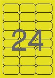 APLI Etikett, 64x33, 9 mm, színes, kerekített sarkú, APLI, neon sárga, 480 etikett/csomag (LCA2870) - irodaoutlet
