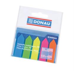 DONAU Jelölőcímke, műanyag, nyíl forma, 5x25 lap, 12x45 mm, DONAU, neon szín (D7556) - irodaoutlet