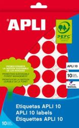 APLI Etikett, 16 mm kör, kézzel írható, színes, APLI, piros, 432 etikett/csomag (LCA2740) - irodaoutlet