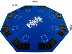 GamesPlanet® Kihajtható nyolcszögletű póker asztallap kék - idilego