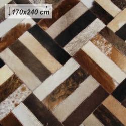 TEMPO KONDELA Luxus bőrszőnyeg, barna /fekete/bézs, patchwork, 170x240 , bőr TIP 2 - mindigbutor