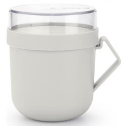 Brabantia Чаша за супа с капак Brabantia Make&Take 1006295, 600+180 мл, Винтов капак, Без BPA, Сив (1006295)