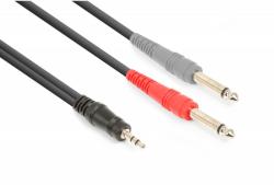 VONYX Cablu jack stereo 3.5mm tata - 2x jack mono 6.3mm tata 3m (177.770)