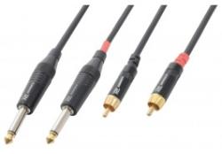 Power Dynamics Cablu 2x Jack 6.3mm tata Mono - 2x RCA tata 1.5m Power Dynamics (176.660)