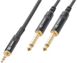 Power Dynamics Cablu jack stereo 3.5mm tata - 2x jack mono 6.3mm tata, 6m (177.136)