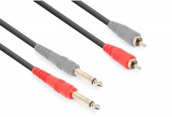 VONYX Cablu 2x Jack Mono 6.3mm - 2x RCA Tata 1.5m (177.752)