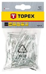Topex Set 50 de nituri, aluminiu, 4 x 12.5 mm, Topex (43E403)