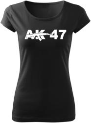 DRAGOWA Tricou de damă AK47, negru 150g/m2