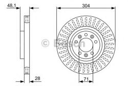 Bosch Disc frana PEUGEOT 308 II (2013 - 2016) BOSCH 0 986 479 A89