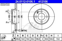 ATE Disc frana VW POLO CLASSIC (6KV2) (1995 - 2006) ATE 24.0112-0106.1