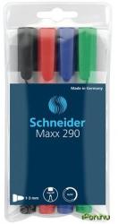 Schneider 290 tábla és flipchart marker 4 színben kúpos (TSC290V4)
