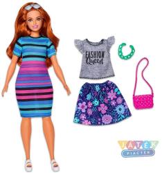 Mattel Barbie - Fashionistas - Vörös hajú babacsíkos ruhával (FJF69)