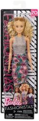 Mattel Barbie - Fashionista barátnők - stílusos divatbabák - Virágos szoknyában (FJF35)