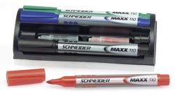 Schneider Maxx 110 tábla- és flipchartmarker 4szín + utántöltők + szivacs