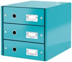 Leitz Suport cu 3 sertare Click & Store WOW Leitz turcoaz metalizat E60480051 (60480051)
