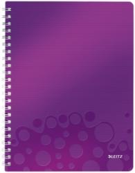 Leitz Caiet de birou WOW, PP, certificare FSC, reciclabil, A4, 80 coli, cu spira, matematica, Leitz mov E46380062 (46380062)