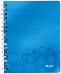 Leitz Caiet de birou WOW, PP, certificare FSC, reciclabil, A5, 80 coli, cu spira, dictando, Leitz albastru E46390036 (46390036)